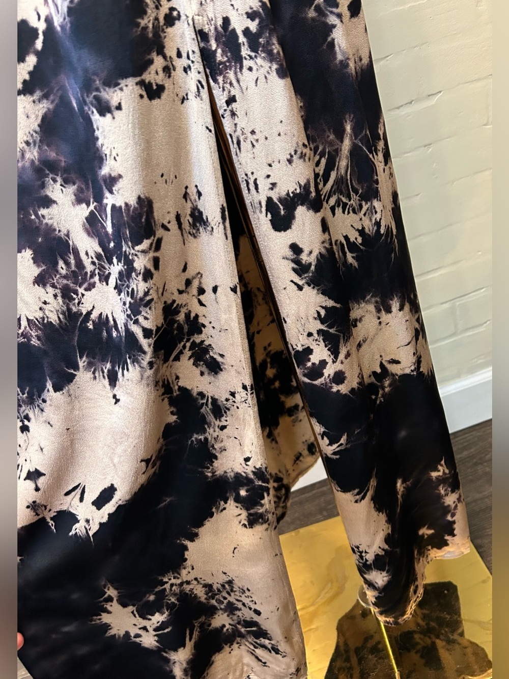 Young Fabulous & Broke Strapless Black Tan Tie Dye Maxi Dress Size L Boho Y2K - Picture 5 of 12